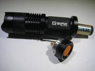 CREE LED Adjustable Focus Zoom Flashlight Torch Buckle