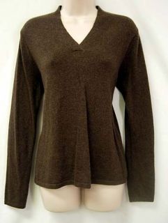 Philosophy Dane Lewis Brown 100 Cashmere Sweater Sz M V Neck Womens