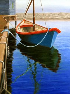 DANFORTH Sailboat SALE 16 X 12 original oil painting canvas boat sea