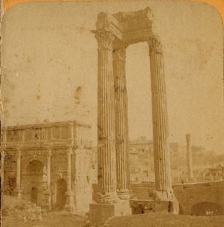  de Saturne Arc de Triomphe Rome Cremer Hiladelphia Stereoview