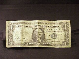 Antique United States of America One Dollar Silver Certificate 1957