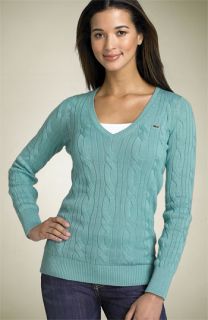 Lacoste V Neck Cable Sweater