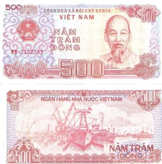 Vietnam 500 Dong Banknote World Currency Money Bill