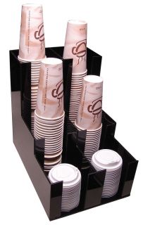 Cup Lid Dispensers Holder Coffee Acrylic Caddy Rack Dispenser Counter