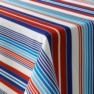 Red White Blue Stripe 70 Round Zipper Umbrella Patio Outdoor Fabric