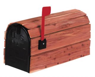  CC1R0000 Cedar Wrap Galvanized Steel Red Ceder Rural Curbside Mailbox