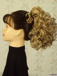 Hairpiece Curl Clip on Extension Lt Blonde Frost 24H613 USA Fast Free