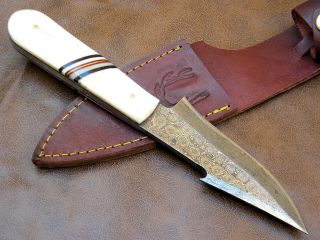 The Bone Edge Hand Made DAMASCUS Skinner / Hunting Knife