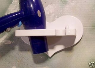White Hair Dryer and Curling Iron Holder Wood Heart