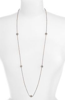 Lois Hill Silver Flat Geo Long Station Necklace