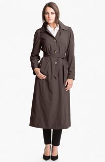 London Fog Raglan Sleeve Raincoat with Detachable Hood