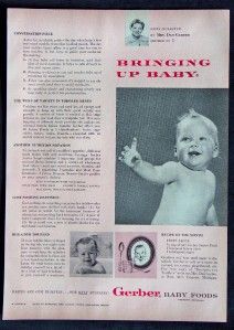magazine print ad 1957 gerber baby foods hints