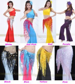  Hip Scarf Triangle Sparkly Sequins Shawl Dancewear Costumes