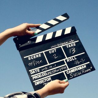 Black Clapper Board Directors TV Film Slate Movie Cut