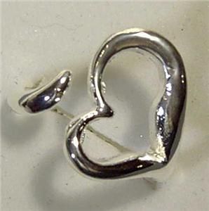 925 SILVER OPEN HEART RING   FITS MOST   U.S. SELLER   NEW