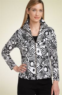 Exclusively Misook Abstract Print Sequin Jacket (Petite)