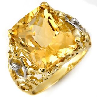 Genuine 10 03ctw Citrine Diamond Ring 10K Yellow Gold