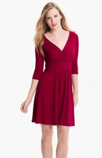 Suzi Chin for Maggy Boutique V Neck Jersey Fit & Flare Dress