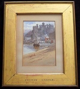 john cuthbert salmon conway castle wales watercolour