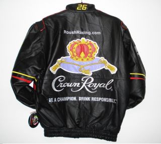 Nascar AUTHENTIC Jamie McMurray CROWN ROYAL NEW Leather Jacket S