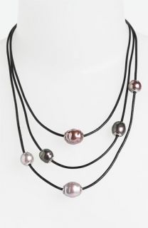 Majorica 14mm Multi Pearl Triple Strand Necklace