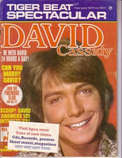 DAVID CASSIDY TIGER BEAT SPECTACULAR MAGAZINE FROM 1971 WITH
