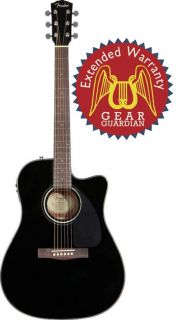 Fender CD 140SCE Dreadnought Cutaway Acoustic Electric Guitar   Black
