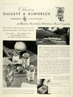 1930 Ad Daggett Ramsdell Creams White Sulphur Springs Original