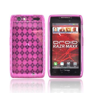 CB Argyle Pink TPU Crystal Silicone Case Cover for Motorola Droid RAZR