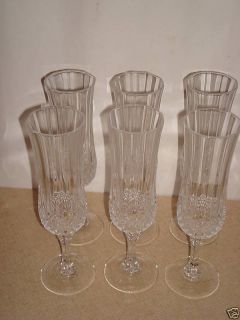 Cristal DArques Longchamp Crystal 6 Champagne Flutes