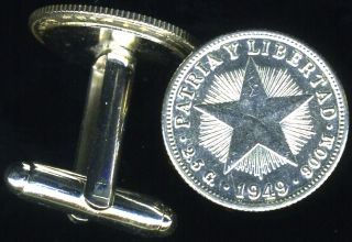 Antique 1940s Cuban Silver Stars ★ Vintage Unique Cuba 10 Centavo