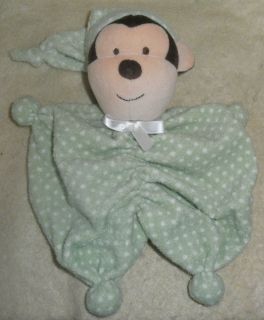 Garanimals Security Blanket Cuddle Toy Monkey Plush Green Polka Dots