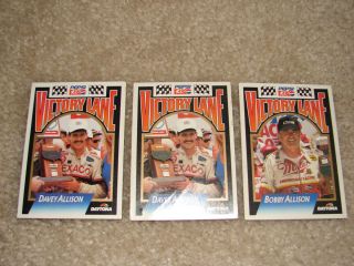  400 Victory Lane Daytona NASCAR Cards 2 Davey Allison 1 Bobby Allison