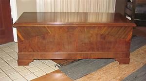 Antique Vintage Cedar treasure chest Caswell Runyan Co Indiana