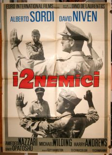 Alberto Sordi David Niven I Due Nemici Manifesto 2F Originale 1961