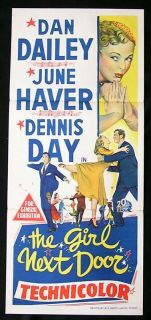 The Girl Next Door 1953 Dan Dailey Original Daybill Movie Poster