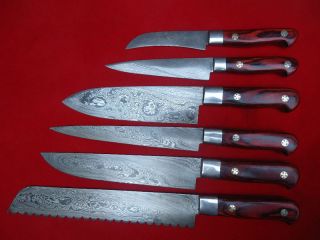 Mr Prince Damascus Kitchen Knife 5pc Set Sharp PKK 81