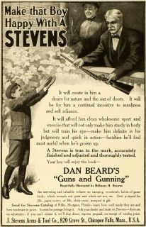 1909 Ad Dan Beard J Stevens Arms Tools Boy Rifle Shotgun Firearms