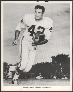 1960 Dallas Texans PHOTOCARD Johnny Robinson 1st yr AFL