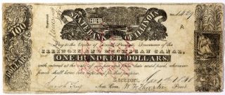 State Bank of Illinois Fractional Currency 1840 $100