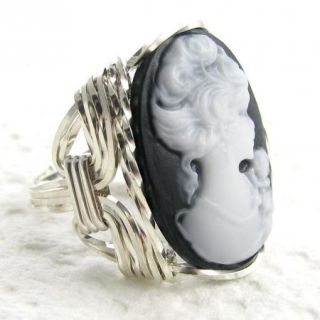 Lady Rose Cameo Ring Sterling Silver Custom Jewelry
