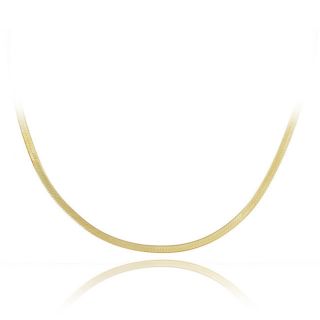  Gold Over Silver 18 inch Herringbone Chain Necklace YTF40 18