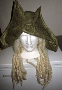 Captain Davy Jones Pirates of Caribbean Pirate Hat with Wig and Beard