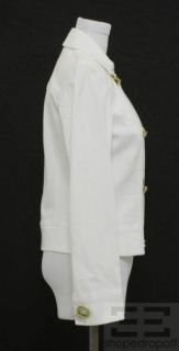 Dana Buchman White Twill Toggle Jacket Size 4 New
