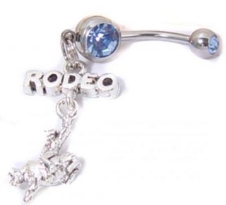 Love Rodeo Dangling Horse Belly Navel Button Ring