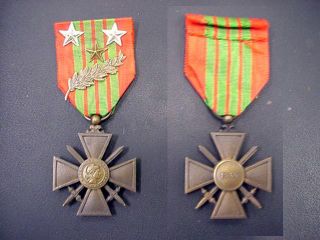 French Croix de Guerre 1939 with Palm Leaf and Three Stars
