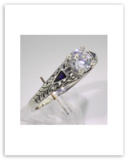 silver filigree ring w cz enamel this ring features a dazzling