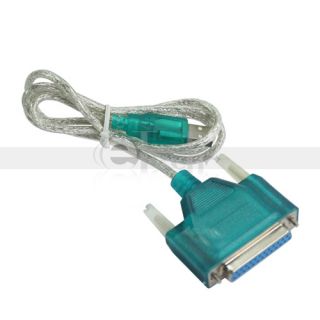 New USB to Printer DB25 25 Pin Parallel Port Cable Adapter Blue