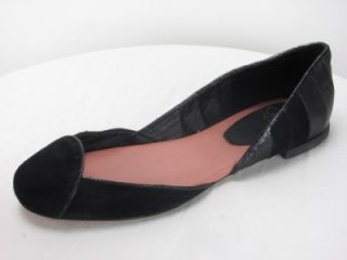 Authentic Cydney Mandel Hand Crafted Black Suede Leather Trim Flats