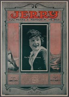 1919 WWI Song Jerry You Warra A Warrior in The War